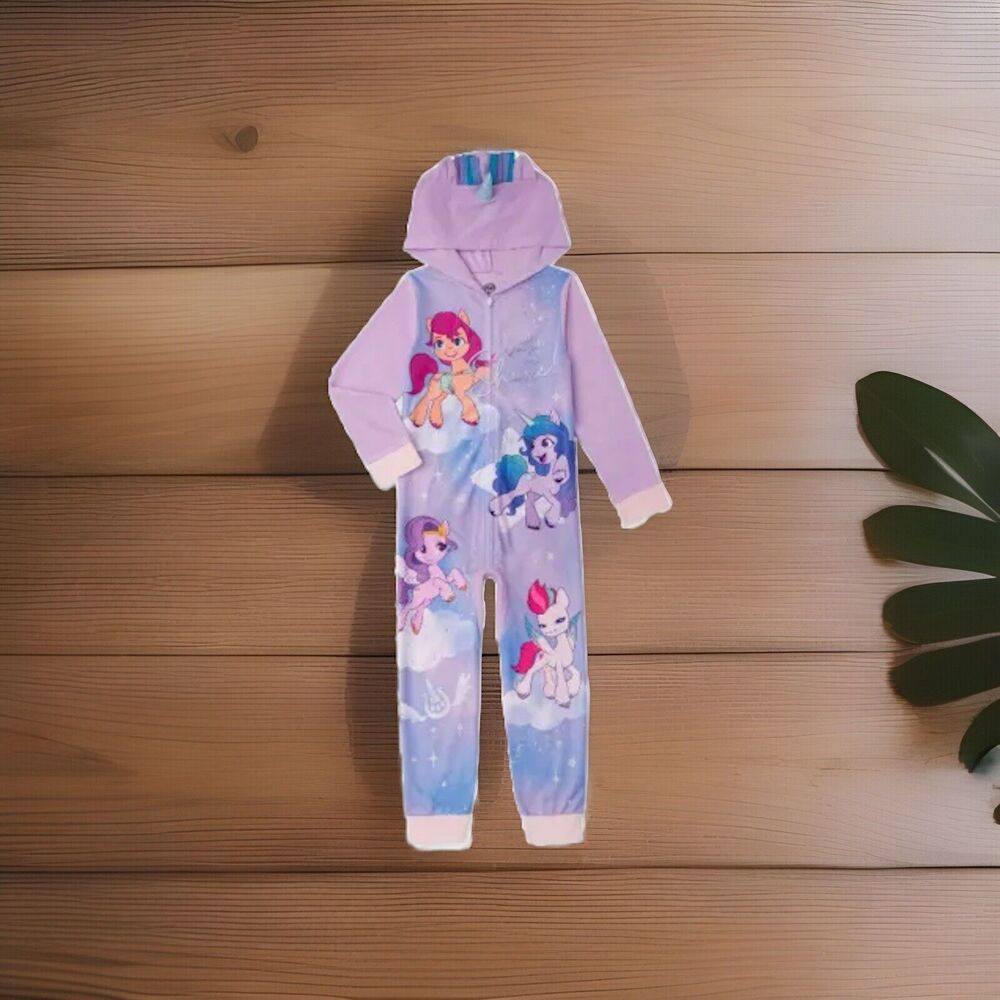 My Little Pony Girls Purple Rainbow Blanket Sleeper Pajamas 6/6x